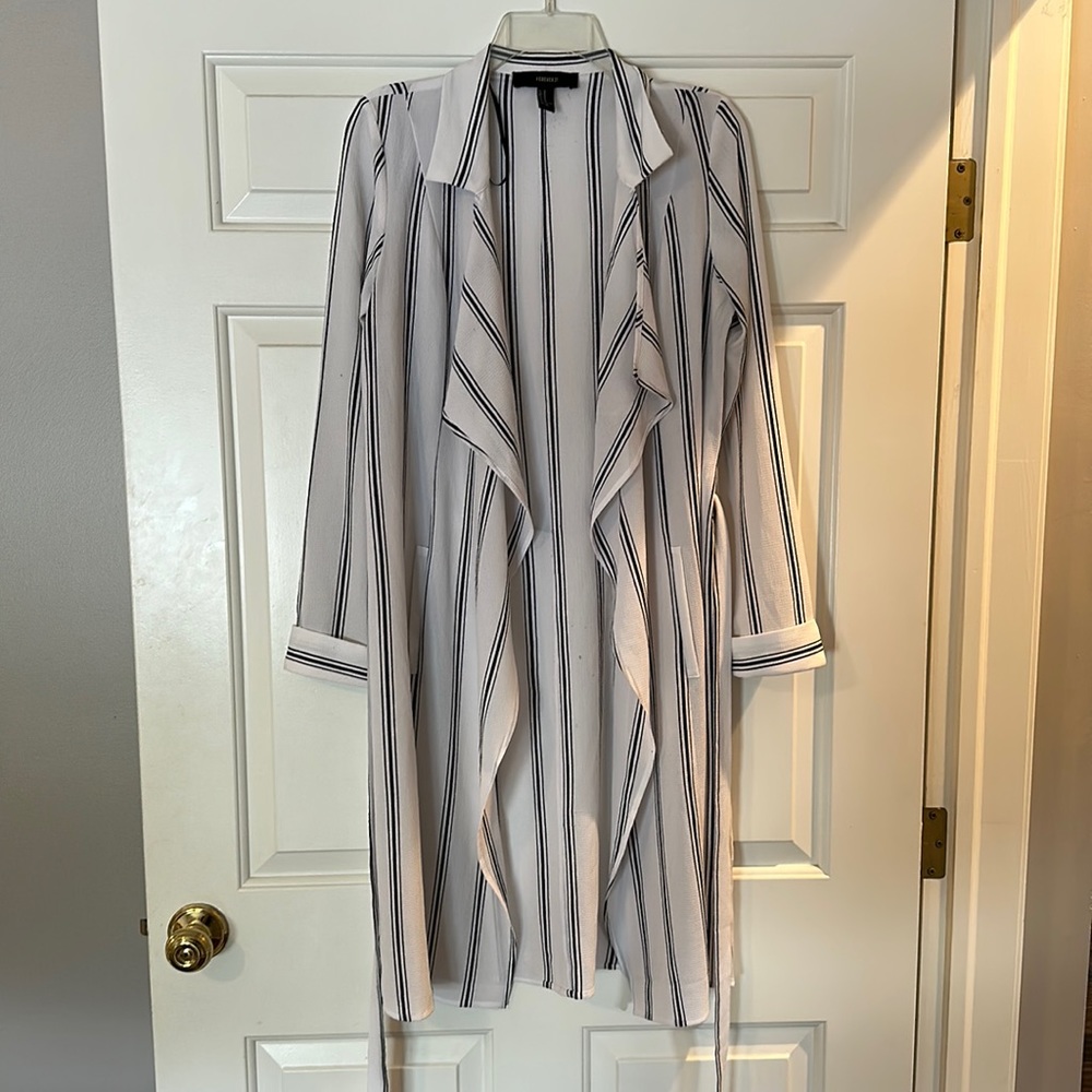 Navy and white striped jacket